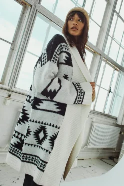 cárdigan étnico cuello