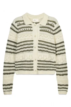 C&aacute;rdigan pointelle de rayas