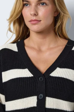 c&aacute;rdigan rayas cuello pico