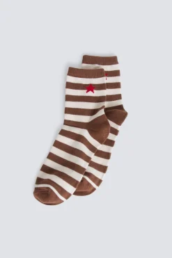Calcetín largo de rayas estrella