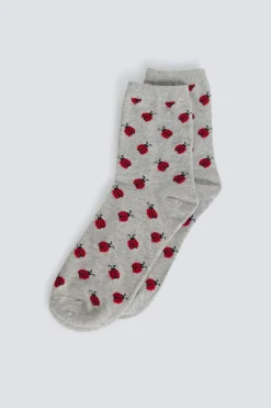 Calcetín largo mariquitas