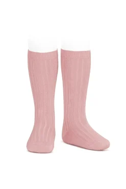 Calcetines altos básicos canalé