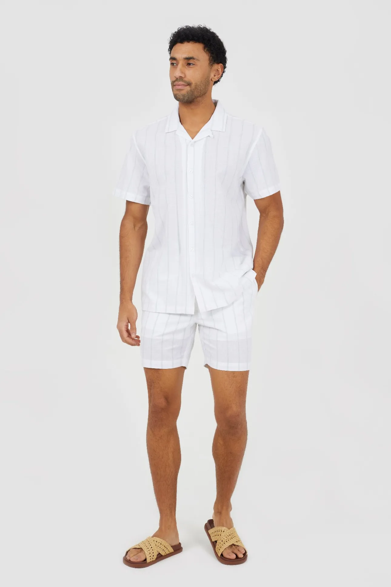 Camisa a rayas manga corta