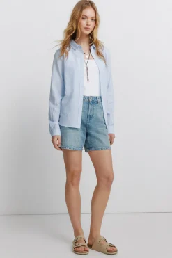 Camisa b&aacute;sica efecto lino