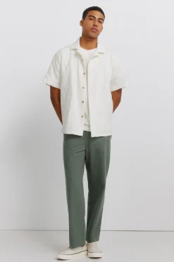 Camisa bowling manga corta jacquard