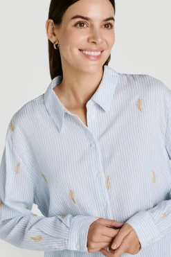 Camisa con bordados de algod&oacute;n y viscosa