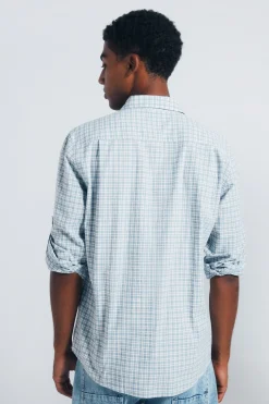 Camisa cuadros algod&oacute;n slub