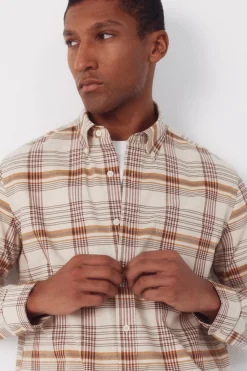 Camisa cuadros oxford slub