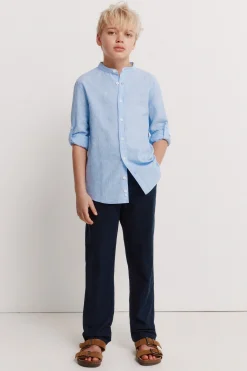 Camisa de lino a rayas mao ni&ntilde;o