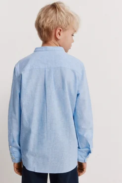 Camisa de lino a rayas mao ni&ntilde;o