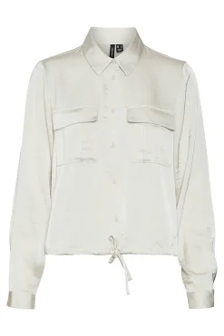 Camisa de manga larga efecto satinado