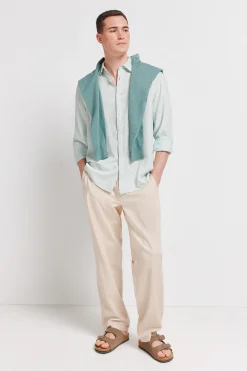 Camisa fil a fil lino viscosa