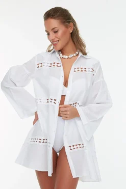 Camisa larga playera con rayas