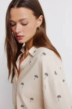 Camisa manga corta estampada oversize