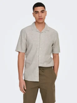 Camisa manga corta lino