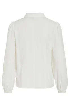 Camisa manga larga con bordado inglés