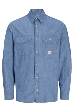 Camisa manga larga tejido plano