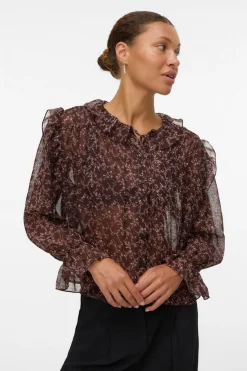 Camisa manga larga volantes