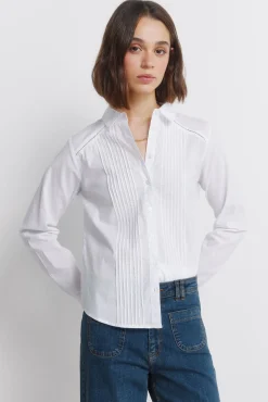 Camisa plisada manga larga