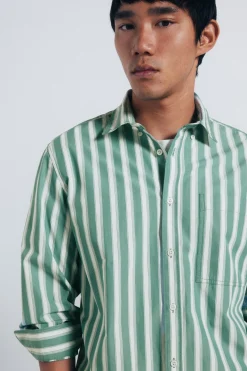 Camisa popel&iacute;n rayas
