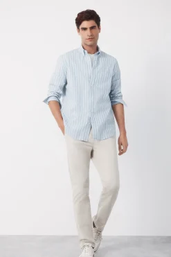 Camisa popel&iacute;n rayas