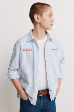 Camisa popelin rayas ni&ntilde;o