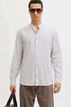 Camisa regular fit cuello mao