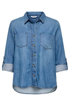 Camisa vaquera bolsillos frontales