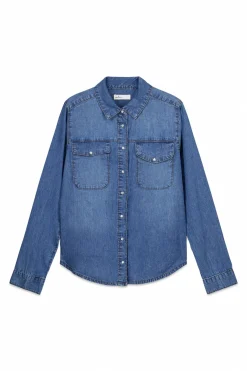 Camisa vaquera bolsillos algod&oacute;n