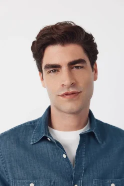 Camisa vaquera chambray manga larga