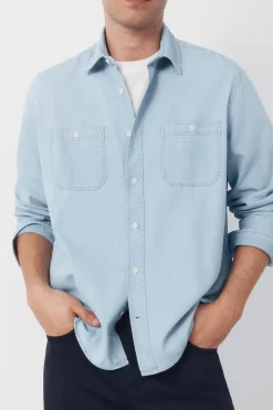 Camisa vaquera chambray manga larga