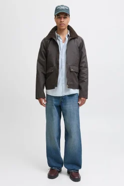 Camisa vaquera manga larga sarga