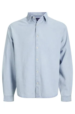 Camisa vaquera manga larga sarga