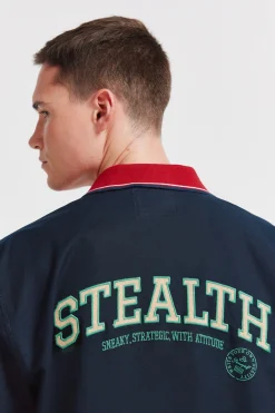 Camisa varsity manga corta