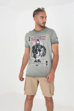 Camiseta calavera manga corta