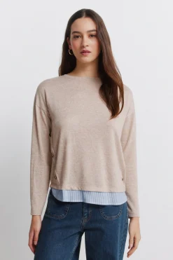 Camiseta combinada botones lateral