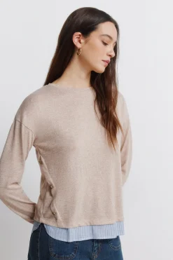 Camiseta combinada botones lateral