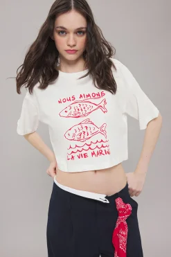 Camiseta corta texto