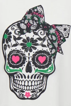 Camiseta cropped estampado frontal