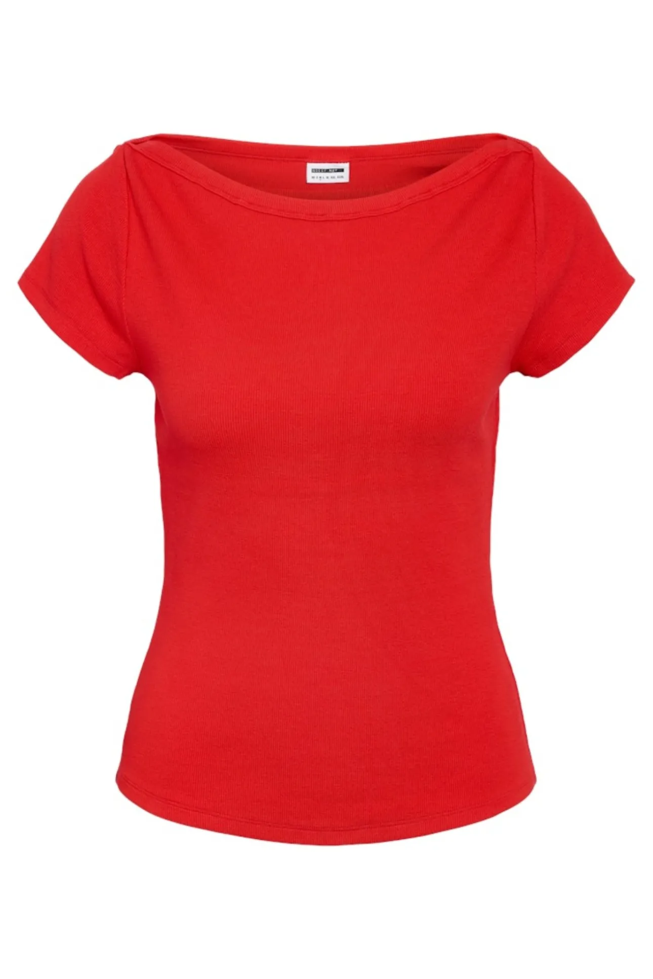 Camiseta de manga corta con cuello barco