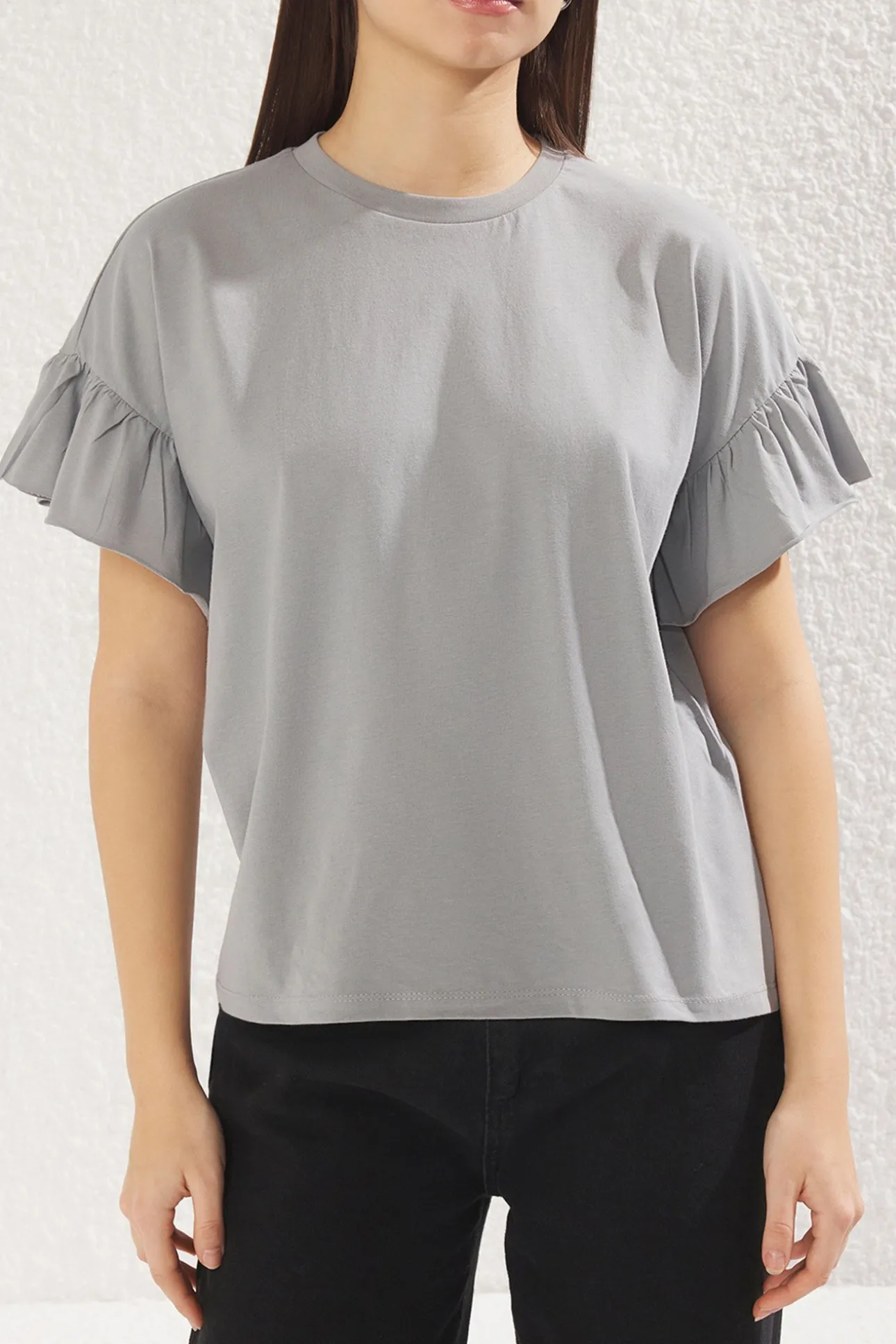 Camiseta de manga corta volantes