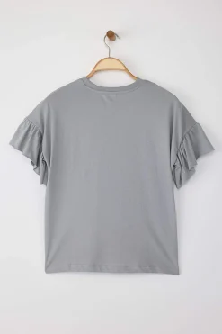 Camiseta de manga corta volantes