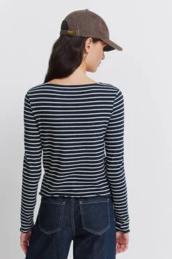 Camiseta de rayas con botenes