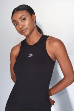 Camiseta halter algod&oacute;n canal&eacute; negro