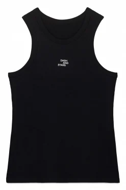 Camiseta halter algod&oacute;n canal&eacute; negro