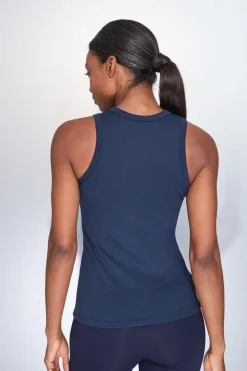 Camiseta halter algod&oacute;n canal&eacute; azul