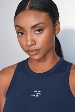 Camiseta halter algod&oacute;n canal&eacute; azul