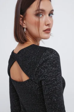 Camiseta lurex escote espalda