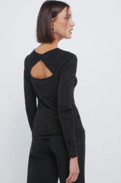 Camiseta lurex escote espalda