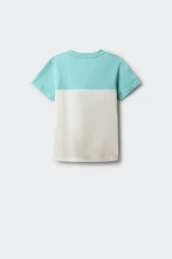Camiseta manga corta color block ni&ntilde;o